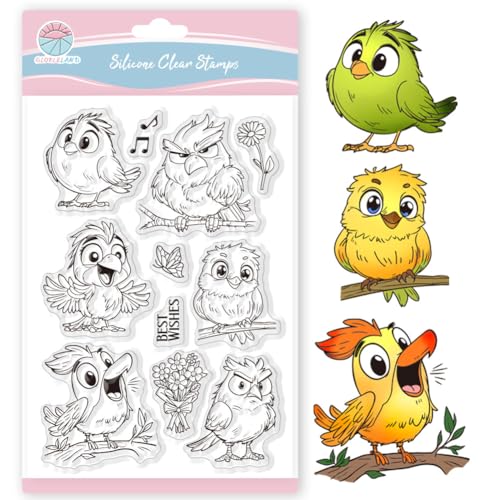 GLOBLELAND Lustiger Vogel Stempel Für Scrapbooking Blumen Schmetterlinge Silikon Musik Tier Transparenter Stempel Für Die Kartengestaltung DIY Prägen Journaling GLOBLELAND Lustiger Vogel Stempel Für Scrapbooking Blumen Schmetterlinge Silikon Musik Tier Transparenter Stempel Für Die Kartengestaltung DIY Prägen Journaling von GLOBLELAND