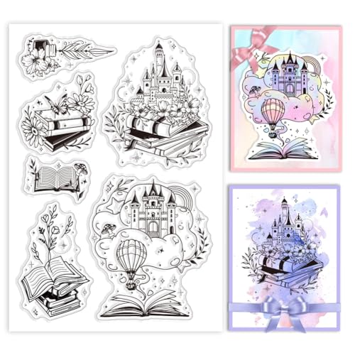 GLOBLELAND Märchen Klarstempel Blumen Magische Bücher Dekorative Transparente Stempel Silikonstempel Für Kartenherstellung Und Fotoalbum Dekoration Und DIY Scrapbooking GLOBLELAND Märchen Klarstempel Blumen Magische Bücher Dekorative Transparente Stempel Silikonstempel Für Kartenherstellung Und Fotoalbum Dekoration Und DIY Scrapbooking von GLOBLELAND