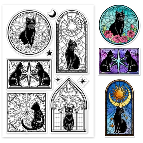 GLOBLELAND Magic Cat Clear Stamps Glass Flower Cat Labels Silicone Clear Stamp Seals Moon Stars Transparent Stamps for DIY Scrapbooking Cards Making Photo Album Journal GLOBLELAND Magic Cat Clear Stamps Glass Flower Cat Labels Silicone Clear Stamp Seals Moon Stars Transparent Stamps for DIY Scrapbooking Cards Making Photo Album Journal von GLOBLELAND