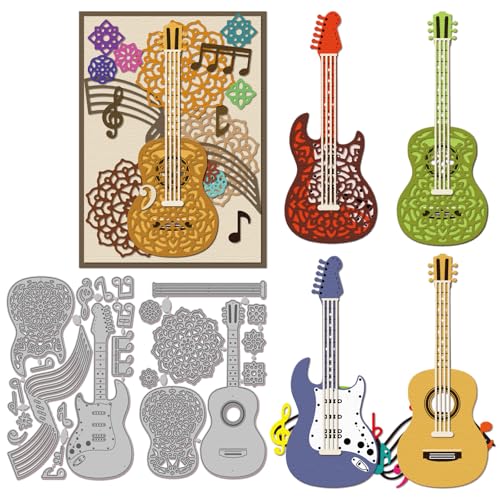GLOBLELAND Mandala Gitarren Metall Stanzschablone Noten Papierpräge Stanzschablonen Set Stanzformen für Kartenherstellung DIY Papier Scrapbooking Handgefertigtes Fotoalbum GLOBLELAND Mandala Gitarren Metall Stanzschablone Noten Papierpräge Stanzschablonen Set Stanzformen für Kartenherstellung DIY Papier Scrapbooking Handgefertigtes Fotoalbum von GLOBLELAND