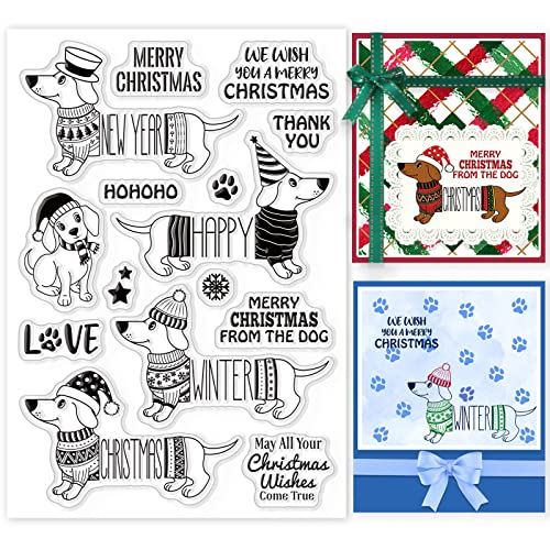 GLOBLELAND Merry Christmas Dog Clear Stamps Christmas Grateful Blessing Words Silicone Clear Stamp Seals for Cards Making DIY Scrapbooking Photo Journal Album Decoration GLOBLELAND Merry Christmas Dog Clear Stamps Christmas Grateful Blessing Words Silicone Clear Stamp Seals for Cards Making DIY Scrapbooking Photo Journal Album Decoration von GLOBLELAND