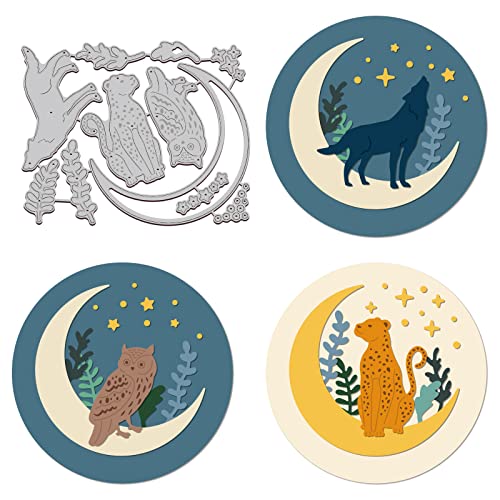 GLOBLELAND Mond und Tiere Stanzformen Metall Wölfe Eulen Geparden Stanzschnitte Prägeschablonen Vorlage für die Kartenherstellung Dekoration für DIY Scrapbooking Album Handwerk GLOBLELAND Mond und Tiere Stanzformen Metall Wölfe Eulen Geparden Stanzschnitte Prägeschablonen Vorlage für die Kartenherstellung Dekoration für DIY Scrapbooking Album Handwerk von GLOBLELAND