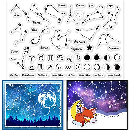 GLOBLELAND Mondphase Klare Stempel für DIY Scrapbooking Dekor Konstellationen Planetenkarte Transparente Silikonstempel für die Herstellung von Karten Fotoalbum Dekor GLOBLELAND Mondphase Klare Stempel für DIY Scrapbooking Dekor Konstellationen Planetenkarte Transparente Silikonstempel für die Herstellung von Karten Fotoalbum Dekor von GLOBLELAND