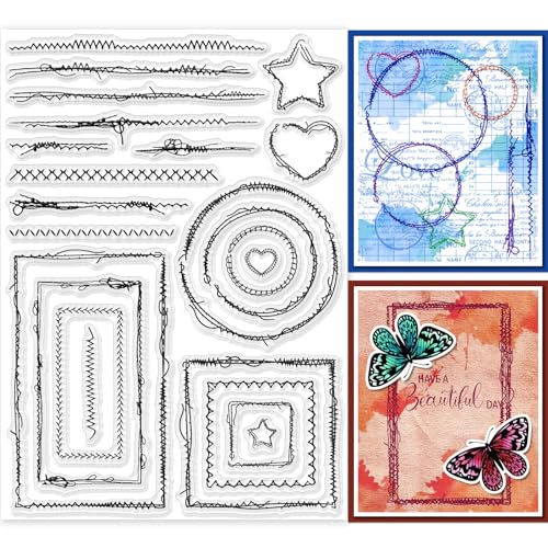 GLOBLELAND Transparente Stempel für Nähgarn, Spitze, für Bastelarbeiten, Scrapbooking, Nähgarn, Bordüre, Silikon, transparent, 21,1 x 14,7 cm, transparente Stempel für Karten, Fotoalbum, Tagebuch, GLOBLELAND Transparente Stempel für Nähgarn, Spitze, für Bastelarbeiten, Scrapbooking, Nähgarn, Bordüre, Silikon, transparent, 21,1 x 14,7 cm, transparente Stempel für Karten, Fotoalbum, Tagebuch, von GLOBLELAND