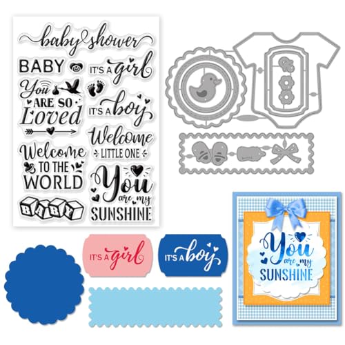 GLOBLELAND Neugeborenen Segensworte Clear Stamps Und Neugeborenen Stoffschneideformen Set Für DIY Scrapbooking Kartenherstellung Dekorative Fotoalbum Notizbuch GLOBLELAND Neugeborenen Segensworte Clear Stamps Und Neugeborenen Stoffschneideformen Set Für DIY Scrapbooking Kartenherstellung Dekorative Fotoalbum Notizbuch von GLOBLELAND