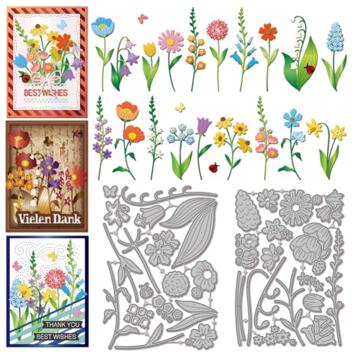 GLOBLELAND Overlay Stanzformen Mit Wildblumen Motiv Für Die Kartengestaltung Frühlingspflanzenblätter Metall Stanzschablonen Für DIY Scrapbooking Prägepapier Stanzformen Album Dekoration GLOBLELAND Overlay Stanzformen Mit Wildblumen Motiv Für Die Kartengestaltung Frühlingspflanzenblätter Metall Stanzschablonen Für DIY Scrapbooking Prägepapier Stanzformen Album Dekoration von GLOBLELAND
