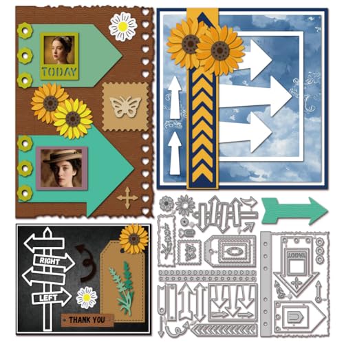 GLOBLELAND Pfeil-Etiketten-Stanzformen für Kartenherstellung, Frühlingsblumen, Pflanzen, Metall-Stanzformen, Notizbuchrahmen, Stanzschablonen für DIY, Scrapbooking, Prägepapier, Album GLOBLELAND Pfeil-Etiketten-Stanzformen für Kartenherstellung, Frühlingsblumen, Pflanzen, Metall-Stanzformen, Notizbuchrahmen, Stanzschablonen für DIY, Scrapbooking, Prägepapier, Album von GLOBLELAND