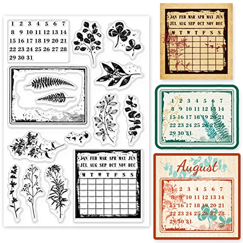 GLOBLELAND Pflanzen Kalender Transparente Silikonstempel Vintage Hintergrund Klare Stamps Retro Plan Silikonstempel Für Kartengestaltung DIY Prägung Journaling GLOBLELAND Pflanzen Kalender Transparente Silikonstempel Vintage Hintergrund Klare Stamps Retro Plan Silikonstempel Für Kartengestaltung DIY Prägung Journaling von GLOBLELAND