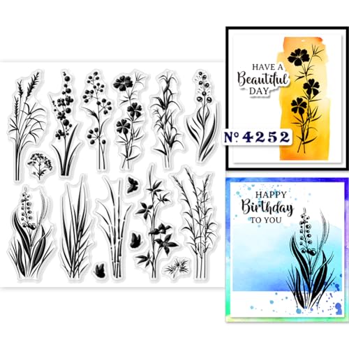 GLOBLELAND Pflanzen Silhouetten, Transparente Stempel, 5.91x5.91 inch, Wildblumen, Gras Silhouetten, Silikon Stempelsiegel, Natur Silhouette, Transparente Stempel Für DIY Scrapbooking, Karten GLOBLELAND Pflanzen Silhouetten, Transparente Stempel, 5.91x5.91 inch, Wildblumen, Gras Silhouetten, Silikon Stempelsiegel, Natur Silhouette, Transparente Stempel Für DIY Scrapbooking, Karten von GLOBLELAND