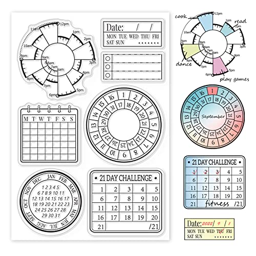 GLOBLELAND Planungsplan Klare Stempel für Diy Scrapbooking Decor Straßenkalenderplaner 31-Tage-Kalender Transparente Silikonstempel für die Herstellung von Karten Fotoalbum-Dekor GLOBLELAND Planungsplan Klare Stempel für Diy Scrapbooking Decor Straßenkalenderplaner 31-Tage-Kalender Transparente Silikonstempel für die Herstellung von Karten Fotoalbum-Dekor von GLOBLELAND