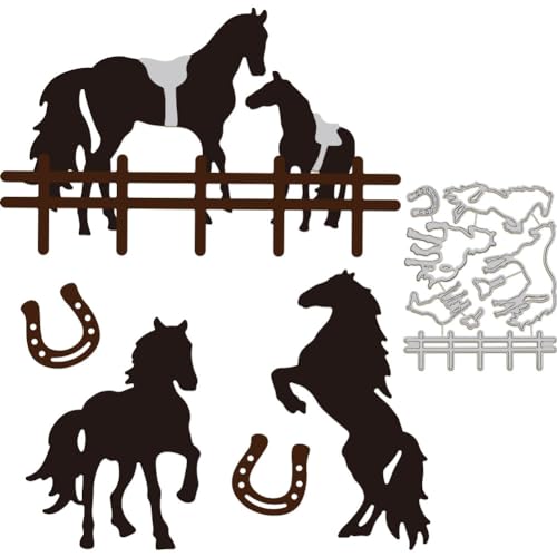 GLOBLELAND Realistische Pferde Stanzschablonen Tierpferd Stanzformen Verschiedene Pferdeformen Metall Prägeschablonen Vorlage für Kartenherstellung Scrapbooking DIY Handwerk, DIY-WH0309-1360-US19 von GLOBLELAND