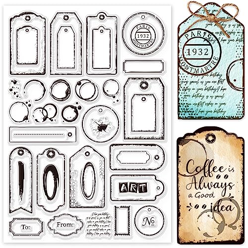 GLOBLELAND Retro-Label Transparente Stempel Für DIY Scrapbooking Vintage-Banner-Tags Silikon-Stempelsiegel 8.3x11.7 cm Stempel Für Karten Fotoalbum Tagebuch GLOBLELAND Retro-Label Transparente Stempel Für DIY Scrapbooking Vintage-Banner-Tags Silikon-Stempelsiegel 8.3x11.7 cm Stempel Für Karten Fotoalbum Tagebuch von GLOBLELAND
