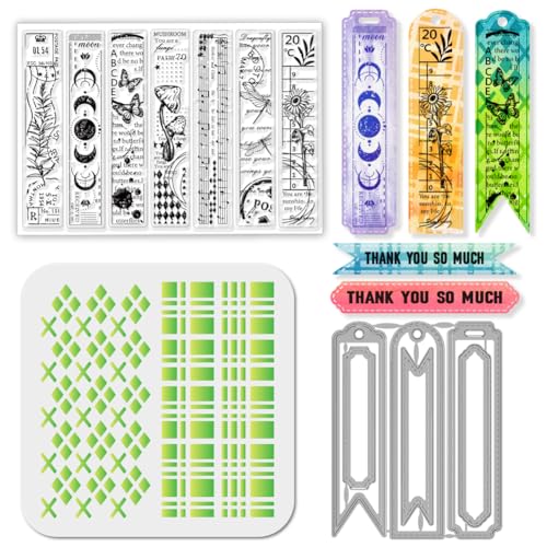 GLOBLELAND Retro Lesezeichen Stamps Stanzschablone für die Kartenherstellung Lesezeichenrahmen Silikonstempel Stanzschablone Rahmen PET Malschablonen Für DIY Scrapbooking GLOBLELAND Retro Lesezeichen Stamps Stanzschablone für die Kartenherstellung Lesezeichenrahmen Silikonstempel Stanzschablone Rahmen PET Malschablonen Für DIY Scrapbooking von GLOBLELAND
