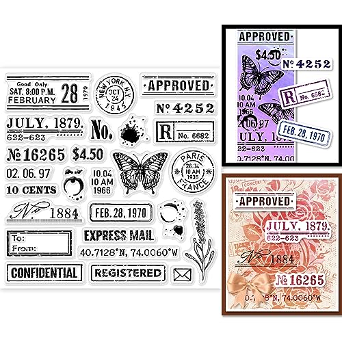 GLOBLELAND Retro-Poststempel, Transparente Stempel Für DIY, Scrapbooking, Vintage-Luftpost, Silikon-Stempelsiegel, 15x15 cm, Für Karten, Tagebuch, Heimdekoration von GLOBLELAND