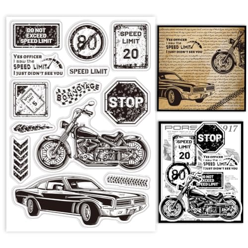 GLOBLELAND Retro Transport, Transparente Stempel Für DIY, Scrapbooking, Verkehrsschilder, Auto, Motorrad, Silikon, Siegel, Karten, Tagebuch, Dekor GLOBLELAND Retro Transport, Transparente Stempel Für DIY, Scrapbooking, Verkehrsschilder, Auto, Motorrad, Silikon, Siegel, Karten, Tagebuch, Dekor von GLOBLELAND