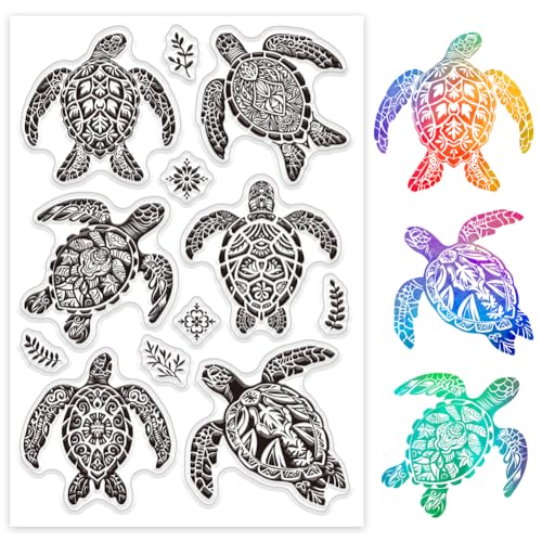 GLOBLELAND Schildkröten Klarstempel, Bohemian Muster, Silikon Klarstempel, Siegel, Sommer, Ozean, Tier, Transparente Stempel Für DIY Scrapbooking Karten, Erstellen von Fotoalbum, Tagebuch, Dekoration GLOBLELAND Schildkröten Klarstempel, Bohemian Muster, Silikon Klarstempel, Siegel, Sommer, Ozean, Tier, Transparente Stempel Für DIY Scrapbooking Karten, Erstellen von Fotoalbum, Tagebuch, Dekoration von GLOBLELAND