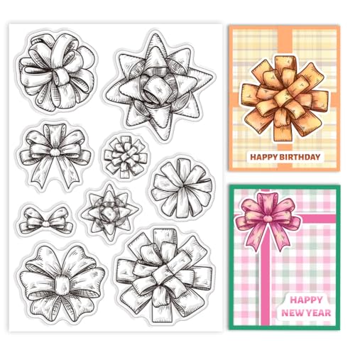 GLOBLELAND Schleifen Geschenk Knoten Silikonstempel Für DIY Scrapbooking Bänder Schleife Silikon Klare Stempel Siegel Transparente Stempel Für Kartenherstellung Tagebuch Dekor von GLOBLELAND
