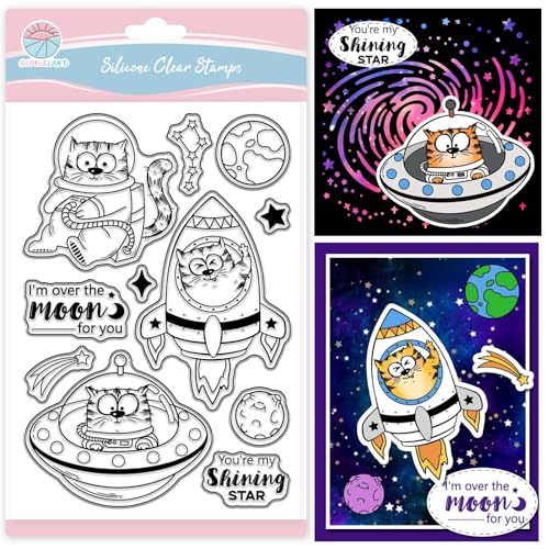 GLOBLELAND Space Comic Cat Clear Stamp for Scrapbooking Cartoon Cat Silicone Stamps Planet Meteor Transparent Stamp for Card Making DIY Embossing Journaling GLOBLELAND Space Comic Cat Clear Stamp for Scrapbooking Cartoon Cat Silicone Stamps Planet Meteor Transparent Stamp for Card Making DIY Embossing Journaling von GLOBLELAND