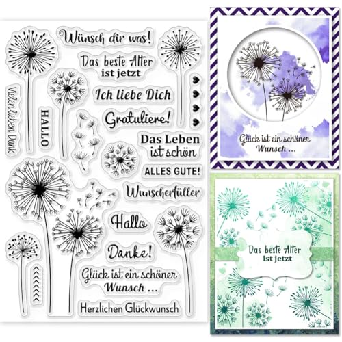 GLOBLELAND Sprüche Deutsch Und Löwenzahn Transparente Stempel Für DIY Scrapbooking Deutsches Emotionales Wort Silikonstempel Transparente Stempel Siegel Für Karten Tagebuch GLOBLELAND Sprüche Deutsch Und Löwenzahn Transparente Stempel Für DIY Scrapbooking Deutsches Emotionales Wort Silikonstempel Transparente Stempel Siegel Für Karten Tagebuch von GLOBLELAND