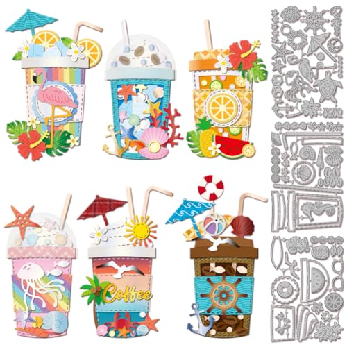 GLOBLELAND Stanzformen „Sommerische Kaffeetasse“ Für DIY Scrapbooking Metall Früchte Getränke Stanzformen Meerestiere Fische Und Muscheln Stanzungen Für Die Kartengestaltung Und Prägung GLOBLELAND Stanzformen „Sommerische Kaffeetasse“ Für DIY Scrapbooking Metall Früchte Getränke Stanzformen Meerestiere Fische Und Muscheln Stanzungen Für Die Kartengestaltung Und Prägung von GLOBLELAND