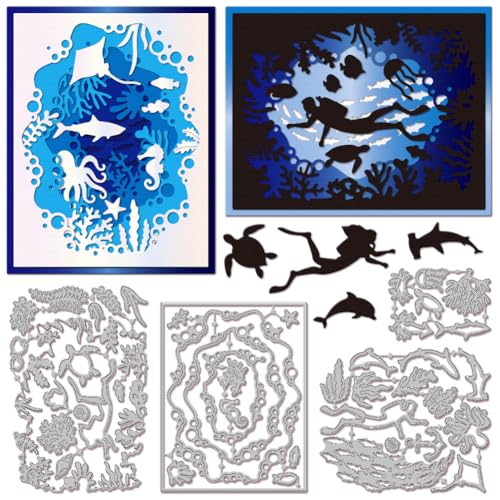 GLOBLELAND Stanzformen „Unterwasserwelt“ Aus Metall Fisch Und Korallen Stanzungen Mehrschichtige Tauch Silhouette Stanz Und Prägevorlagen Für Scrapbooking Basteln Papierkartenherstellung GLOBLELAND Stanzformen „Unterwasserwelt“ Aus Metall Fisch Und Korallen Stanzungen Mehrschichtige Tauch Silhouette Stanz Und Prägevorlagen Für Scrapbooking Basteln Papierkartenherstellung von GLOBLELAND