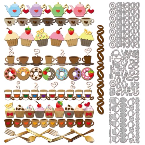 GLOBLELAND Stanzformen Für Ecken Mit Dessertlinien Metallgeschirr Donut Rahmen Stanz Und Prägeschablone Tee Kaffee Cupcakes Papierstanzungen Für Scrapbooking Kartenherstellung Basteln Papierkarten GLOBLELAND Stanzformen Für Ecken Mit Dessertlinien Metallgeschirr Donut Rahmen Stanz Und Prägeschablone Tee Kaffee Cupcakes Papierstanzungen Für Scrapbooking Kartenherstellung Basteln Papierkarten von GLOBLELAND