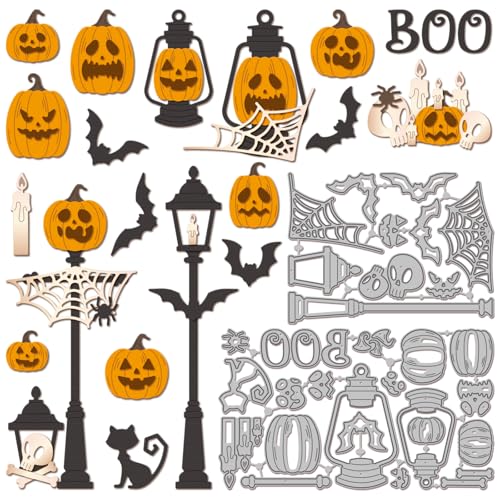 GLOBLELAND Halloween Kürbis Metall Stanzschablone Lampe Katze Papierpräge Stanzschablonen Set Totenkopf Fledermaus Stanzformen für Kartenherstellung DIY Papier Scrapbooking Handgefertigtes Fotoalbum GLOBLELAND Halloween Kürbis Metall Stanzschablone Lampe Katze Papierpräge Stanzschablonen Set Totenkopf Fledermaus Stanzformen für Kartenherstellung DIY Papier Scrapbooking Handgefertigtes Fotoalbum von GLOBLELAND