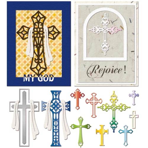 GLOBLELAND Stanzformen Für Kreuzrahmen Aus Metall Christliches Kreuz Stanzungen Heiliges Kreuz Stanz Und Prägevorlagen Für Scrapbooking Basteln Papierkarten von GLOBLELAND