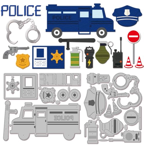 GLOBLELAND Stanzformen Für Polizeianzüge Polizeiabzeichen Aus Metall Stanzungen Für Polizeiautos Stanz Und Prägevorlagen Für Scrapbooking Basteln Papierkartenherstellung GLOBLELAND Stanzformen Für Polizeianzüge Polizeiabzeichen Aus Metall Stanzungen Für Polizeiautos Stanz Und Prägevorlagen Für Scrapbooking Basteln Papierkartenherstellung von GLOBLELAND
