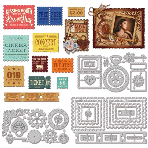 GLOBLELAND Stanzformen Im Retro Stil Mit Uhrschlüssel Und Rahmen Zum Kartenbasteln Metallstanzer Vintage Foto Spitzenrahmen Etiketten Stanzformen Vorlagen Für Scrapbooking Journale Prägepapier GLOBLELAND Stanzformen Im Retro Stil Mit Uhrschlüssel Und Rahmen Zum Kartenbasteln Metallstanzer Vintage Foto Spitzenrahmen Etiketten Stanzformen Vorlagen Für Scrapbooking Journale Prägepapier von GLOBLELAND