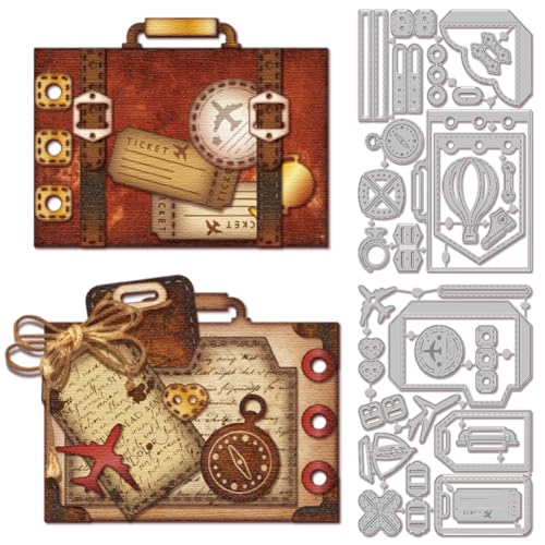 GLOBLELAND Stanzformen Im Vintage Koffer Interface Rahmen Für DIY Scrapbooking Metall Briefmarkenrahmen Stanzformen Planer Stanzungen Für Kartenherstellung Prägung Fotoalbum Basteldekor GLOBLELAND Stanzformen Im Vintage Koffer Interface Rahmen Für DIY Scrapbooking Metall Briefmarkenrahmen Stanzformen Planer Stanzungen Für Kartenherstellung Prägung Fotoalbum Basteldekor von GLOBLELAND