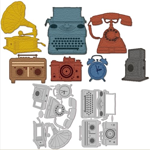 GLOBLELAND Stanzformen Im Vintage Stil Für Schreibmaschinen Vintage Kamera Stanzformen Für Plattenspieler Zum Selbermachen Scrapbooking Kartenherstellung Journaling Prägung Papierbasteln Dekor GLOBLELAND Stanzformen Im Vintage Stil Für Schreibmaschinen Vintage Kamera Stanzformen Für Plattenspieler Zum Selbermachen Scrapbooking Kartenherstellung Journaling Prägung Papierbasteln Dekor von GLOBLELAND
