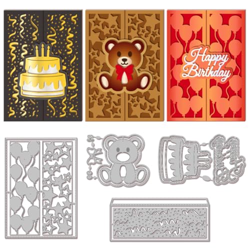 GLOBLELAND Stanzformen Mit Bärenmotiv, Geburtstagseinladung, Schleife, Bär, Stanzformen, Ballon, Kuchen, Stanzungen, Sternband, Stanzform Für Scrapbooking, Kartenherstellung, Tagebuch, Prägung GLOBLELAND Stanzformen Mit Bärenmotiv, Geburtstagseinladung, Schleife, Bär, Stanzformen, Ballon, Kuchen, Stanzungen, Sternband, Stanzform Für Scrapbooking, Kartenherstellung, Tagebuch, Prägung von GLOBLELAND