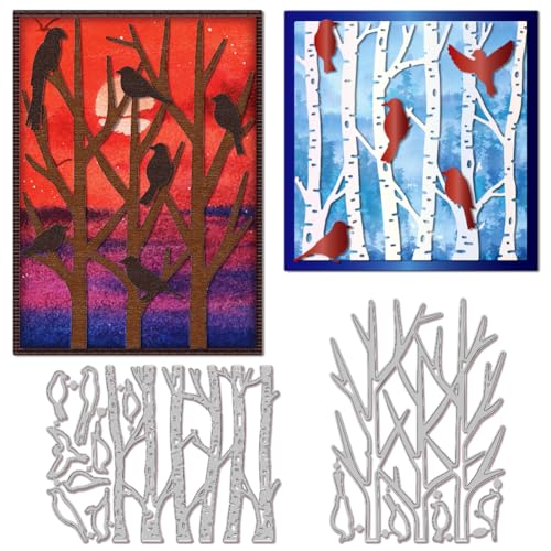 GLOBLELAND Stanzformen Mit Baumzweigen Und Blättern Zum Gestalten von Karten, Metallstanzungen, Vogelsilhouette Stanzformen, Vorlagen Für Scrapbooking, Journale, Prägungen, Papierbasteln, Dekor GLOBLELAND Stanzformen Mit Baumzweigen Und Blättern Zum Gestalten von Karten, Metallstanzungen, Vogelsilhouette Stanzformen, Vorlagen Für Scrapbooking, Journale, Prägungen, Papierbasteln, Dekor von GLOBLELAND