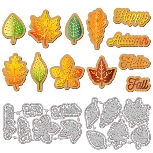 GLOBLELAND Stanzformen Mit Herbstblättern, Grüßen Und Worten, Zum Gestalten von Karten, Metall Herbstblätter Stanzungen, Segens Stanzvorlagen Für Scrapbooking, Journale, Papierbasteleien, Dekoration GLOBLELAND Stanzformen Mit Herbstblättern, Grüßen Und Worten, Zum Gestalten von Karten, Metall Herbstblätter Stanzungen, Segens Stanzvorlagen Für Scrapbooking, Journale, Papierbasteleien, Dekoration von GLOBLELAND