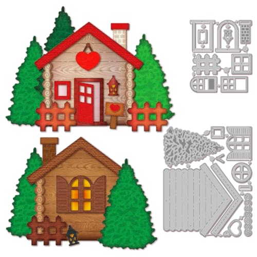 GLOBLELAND Stanzformen Mit Holzhaus Baum Stanzformen Zur Kartengestaltung Fenster Metall Stanzungen Stanzvorlagen Für Scrapbooking Journale Prägungen Papierbasteldekor GLOBLELAND Stanzformen Mit Holzhaus Baum Stanzformen Zur Kartengestaltung Fenster Metall Stanzungen Stanzvorlagen Für Scrapbooking Journale Prägungen Papierbasteldekor von GLOBLELAND