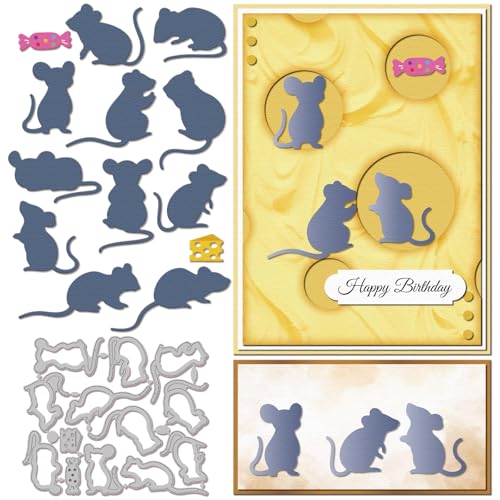 GLOBLELAND Stanzformen Mit Maus Silhouette Metall Käse Süßigkeiten Stanzungen Ratten Mäuse Tier Stanz Und Prägevorlagen Für Scrapbooking Basteln Papierkarten GLOBLELAND Stanzformen Mit Maus Silhouette Metall Käse Süßigkeiten Stanzungen Ratten Mäuse Tier Stanz Und Prägevorlagen Für Scrapbooking Basteln Papierkarten von GLOBLELAND