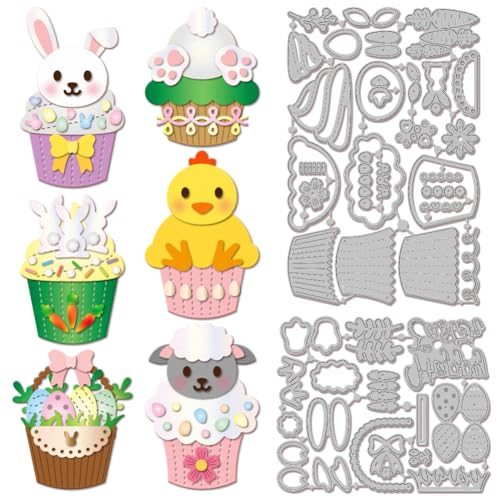 GLOBLELAND Stanzformen Mit Oster Tier Cupcakes Metall Kaninchen Huhn Stanzungen Eier Und Blumenkorb Stanz Und Prägevorlagen Für Scrapbooking Basteln Papierkartenherstellung GLOBLELAND Stanzformen Mit Oster Tier Cupcakes Metall Kaninchen Huhn Stanzungen Eier Und Blumenkorb Stanz Und Prägevorlagen Für Scrapbooking Basteln Papierkartenherstellung von GLOBLELAND