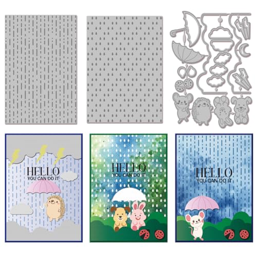 GLOBLELAND Stanzformen Mit Regentropfen Hintergrund Zum Gestalten von Karten Regenschirm Tiere Stanzungen Wetter Stanzformen Für DIY Scrapbooking Journale Prägungen Papierbastel Dekor GLOBLELAND Stanzformen Mit Regentropfen Hintergrund Zum Gestalten von Karten Regenschirm Tiere Stanzungen Wetter Stanzformen Für DIY Scrapbooking Journale Prägungen Papierbastel Dekor von GLOBLELAND