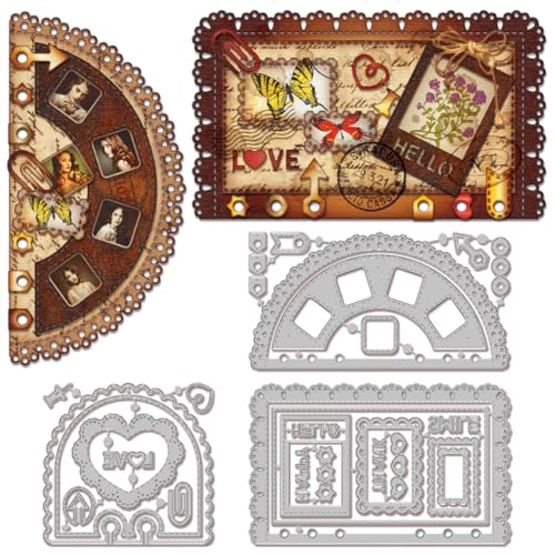 GLOBLELAND Stanzformen Mit Spitzen Schnittstellenrahmen Zum Erstellen von Karten Fotoplanern Metallstanzungen Briefmarken Stanzformen Vorlagen Für Scrapbooking Journale Prägungen Papierbasteldekor von GLOBLELAND