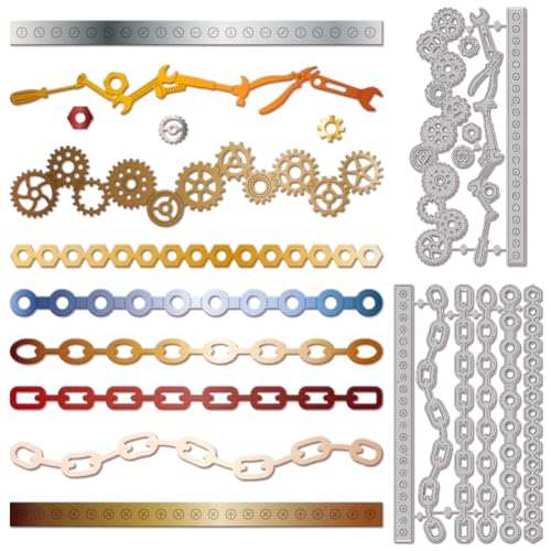 GLOBLELAND Stanzformen Mit Werkzeugrand Für DIY Scrapbooking Metallzahnrad Spitzenrahmen Stanzformen Kettenstanzungen Für Kartengestaltung Prägung Fotoalbum Basteldekor GLOBLELAND Stanzformen Mit Werkzeugrand Für DIY Scrapbooking Metallzahnrad Spitzenrahmen Stanzformen Kettenstanzungen Für Kartengestaltung Prägung Fotoalbum Basteldekor von GLOBLELAND
