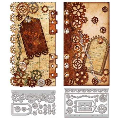 GLOBLELAND Stanzformen Mit Zahnrad Schnittstelle, Laschenloch, Zum Basteln von Karten, Lesezeichen, Kettenecke, Metallstanzungen, Stanzvorlagen Für Scrapbooking, Journale, Prägungen, Papierbasteln GLOBLELAND Stanzformen Mit Zahnrad Schnittstelle, Laschenloch, Zum Basteln von Karten, Lesezeichen, Kettenecke, Metallstanzungen, Stanzvorlagen Für Scrapbooking, Journale, Prägungen, Papierbasteln von GLOBLELAND