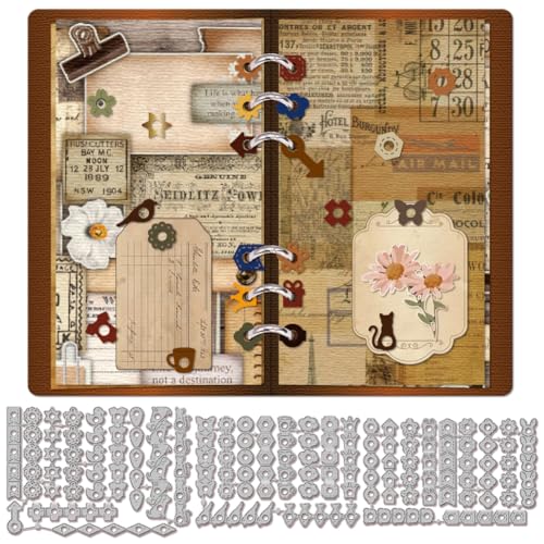 GLOBLELAND Stanzformen Zur Verstärkung von Seitenlaschenlöchern Für DIY Scrapbooking Geometrische Stanzformen Aus Metall Seitenverstärkungsrahmen Stanzungen Für Die Kartenherstellung Und Prägung von GLOBLELAND