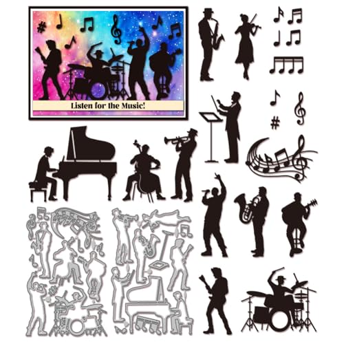 GLOBLELAND Stanzformen für Bandmitglieder für Bastelarbeiten Scrapbooking Metall Musiknoten Stanzformen Gitarre Klavier Stanzungen für Kartengestaltung Prägung Fotoalbum Basteln Dekor GLOBLELAND Stanzformen für Bandmitglieder für Bastelarbeiten Scrapbooking Metall Musiknoten Stanzformen Gitarre Klavier Stanzungen für Kartengestaltung Prägung Fotoalbum Basteln Dekor von GLOBLELAND
