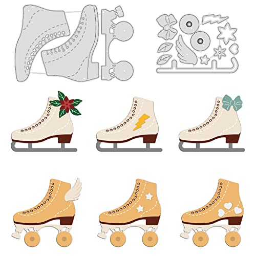 GLOBLELAND Stanzschablonen Schlittschuhe Metall Schneiden Schablonen Schlittschuhe Stanzformen für Kartenherstellung und DIY Scrapbooking Dekor von GLOBLELAND