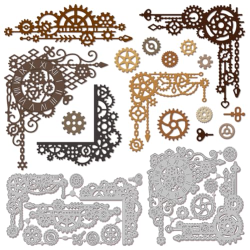 GLOBLELAND Steampunk Rahmen Stanzformen Für Heimwerker Scrapbooking Metallrahmen Eckstanzformen Zahnrad Stanzungen Für Kartengestaltung Prägung Fotoalbum Basteldekor GLOBLELAND Steampunk Rahmen Stanzformen Für Heimwerker Scrapbooking Metallrahmen Eckstanzformen Zahnrad Stanzungen Für Kartengestaltung Prägung Fotoalbum Basteldekor von GLOBLELAND