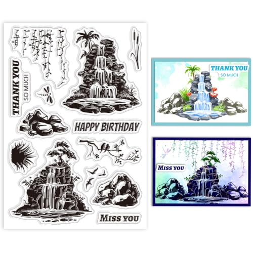 GLOBLELAND Steingarten Brunnen, Klare Stempel, Pflanzen, Vögel, Silhouetten, Klare Stempel, Libellen Silikonstempel Für DIY Scrapbooking, Fotoalbum, Dekorative Karten, Heimdekoration, 6.3x4.33Zoll GLOBLELAND Steingarten Brunnen, Klare Stempel, Pflanzen, Vögel, Silhouetten, Klare Stempel, Libellen Silikonstempel Für DIY Scrapbooking, Fotoalbum, Dekorative Karten, Heimdekoration, 6.3x4.33Zoll von GLOBLELAND