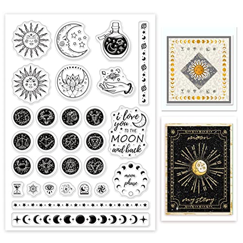 GLOBLELAND Sterne und Mond Klare Stempel für DIY Scrapbooking Dekor Zaubertränke Augen Zwölf Sternbilder Transparente Silikonstempel für die Herstellung von Karten Fotoalbum Dekoration GLOBLELAND Sterne und Mond Klare Stempel für DIY Scrapbooking Dekor Zaubertränke Augen Zwölf Sternbilder Transparente Silikonstempel für die Herstellung von Karten Fotoalbum Dekoration von GLOBLELAND