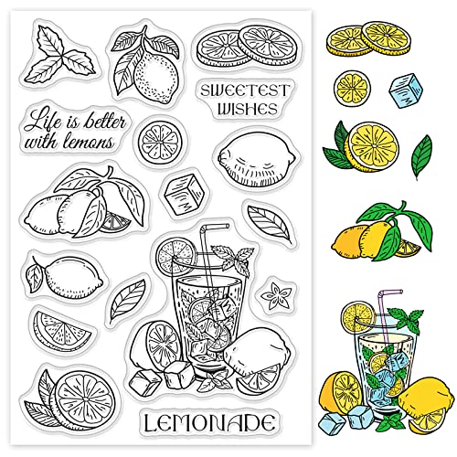 GLOBLELAND Sweet Lemon Clear Stamps Transparente Silikon-Stempel für Kartengestaltung Dekoration und DIY Scrapbooking von GLOBLELAND