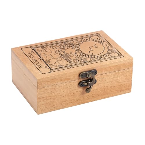 GLOBLELAND Tarot Aufbewahrungsbox „Der Mond“ Aus Buchenholz Für Tarotkarten Gravur Schmuckschatulle Tarotkartenbox Für Kristallhalter Aufbewahrung von Heiligen Hexerei Werkzeugen 5.12x3.23x1.46Zoll GLOBLELAND Tarot Aufbewahrungsbox „Der Mond“ Aus Buchenholz Für Tarotkarten Gravur Schmuckschatulle Tarotkartenbox Für Kristallhalter Aufbewahrung von Heiligen Hexerei Werkzeugen 5.12x3.23x1.46Zoll von GLOBLELAND